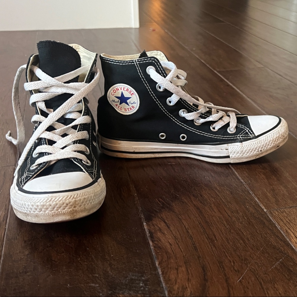 Converse Unisex Black and White High-Top Sneakers